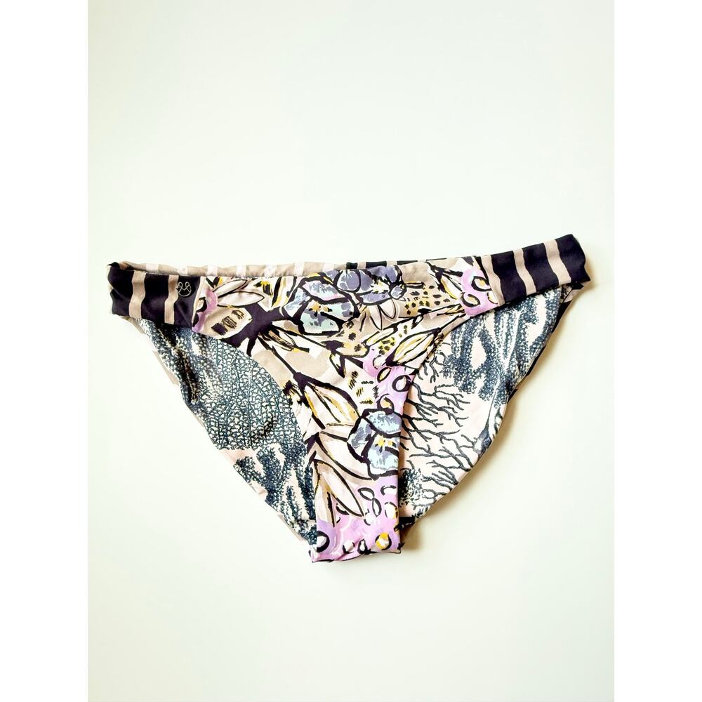 MAAJI Reversible Bikini Bottom Floral Coral Stripe Mix Print